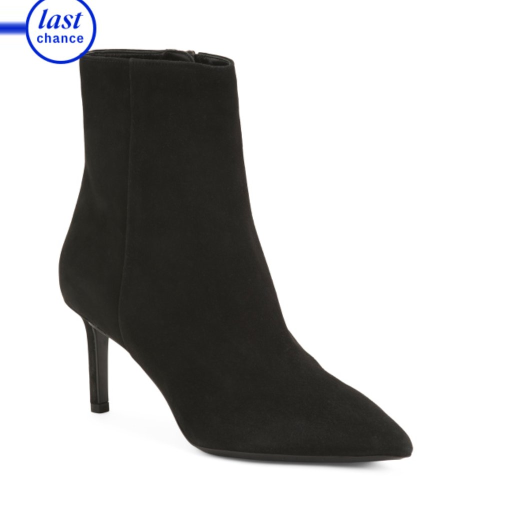 Aquatalia Black Made In Italy Suede Dress Booties